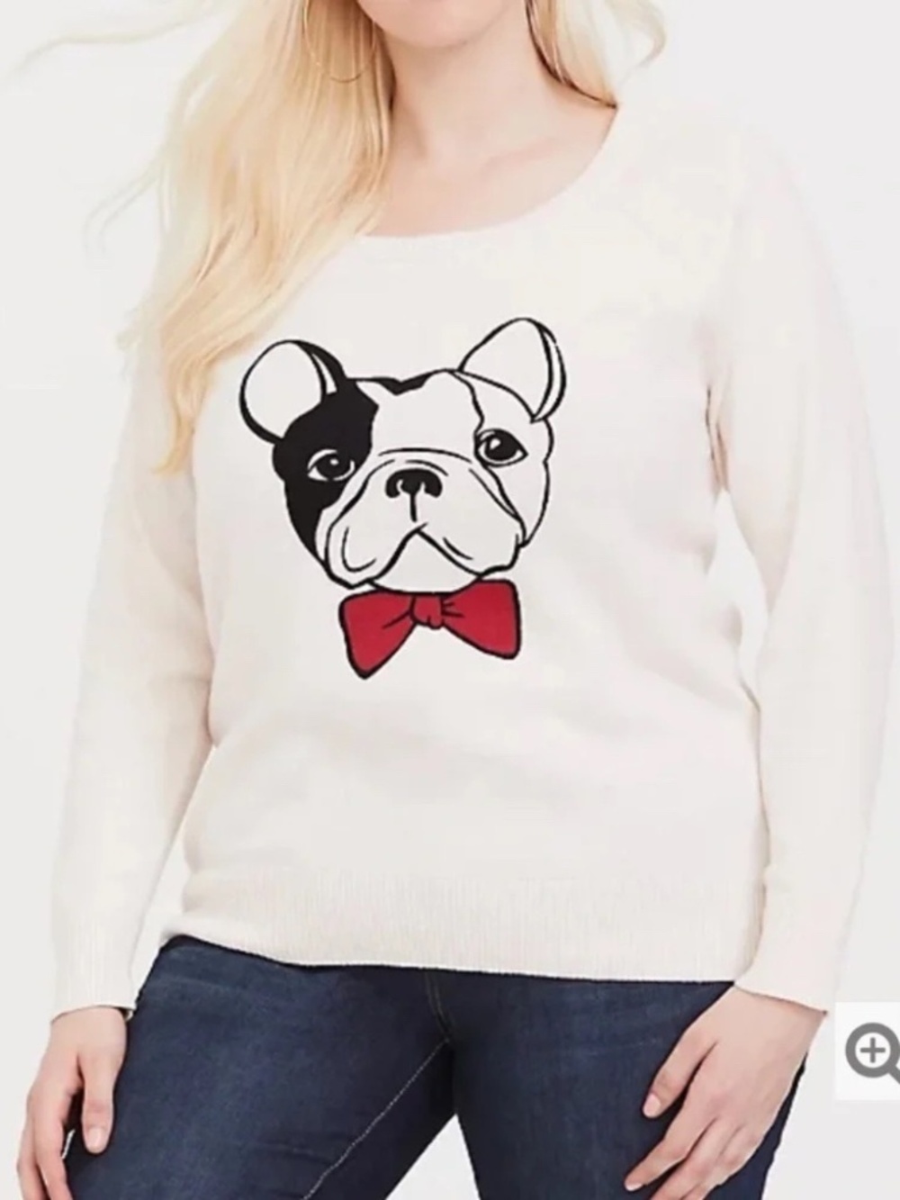Torrid Long Sleeve Tan Dog Graphic Sweatshirt Frenchie French Bulldog 2X New NWT